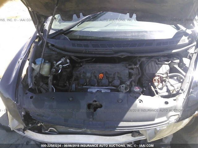 1HGFA16928L050381 - 2008 HONDA CIVIC EXL BLACK photo 10