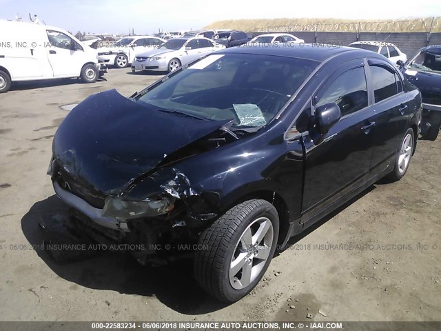 1HGFA16928L050381 - 2008 HONDA CIVIC EXL BLACK photo 2