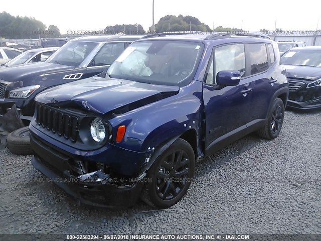 ZACCJABB4HPG20838 - 2017 JEEP RENEGADE LATITUDE BLUE photo 2