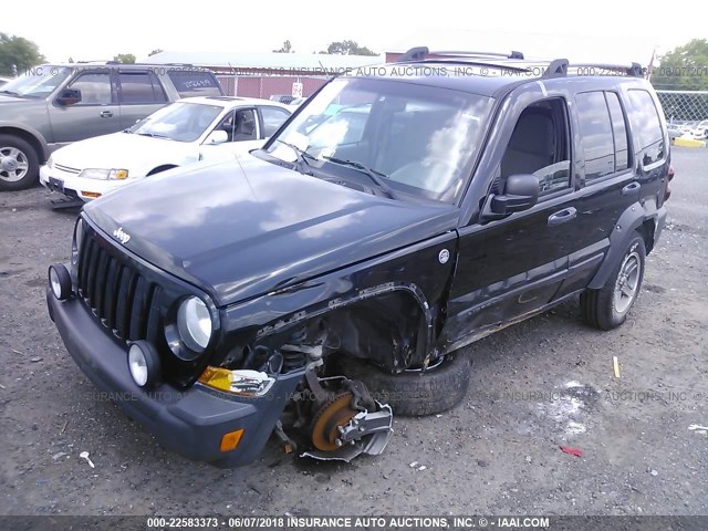 1J4GL38K06W130857 - 2006 JEEP LIBERTY RENEGADE BLACK photo 2