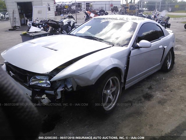 1FAFP48Y03F383789 - 2003 FORD MUSTANG COBRA SVT SILVER photo 2