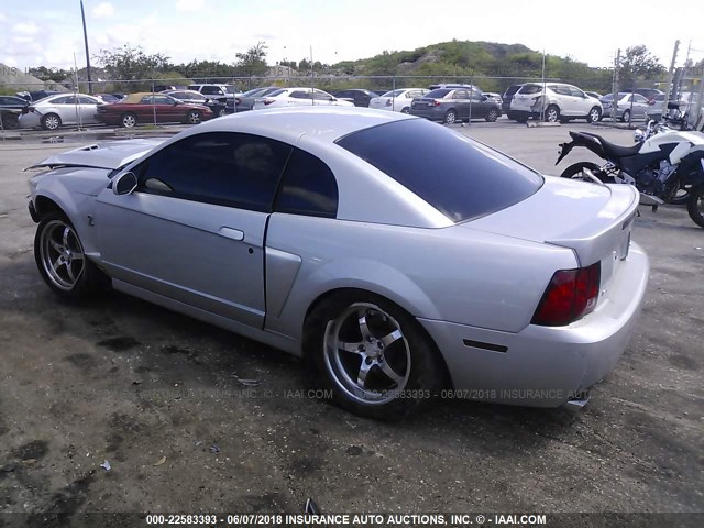 1FAFP48Y03F383789 - 2003 FORD MUSTANG COBRA SVT SILVER photo 3
