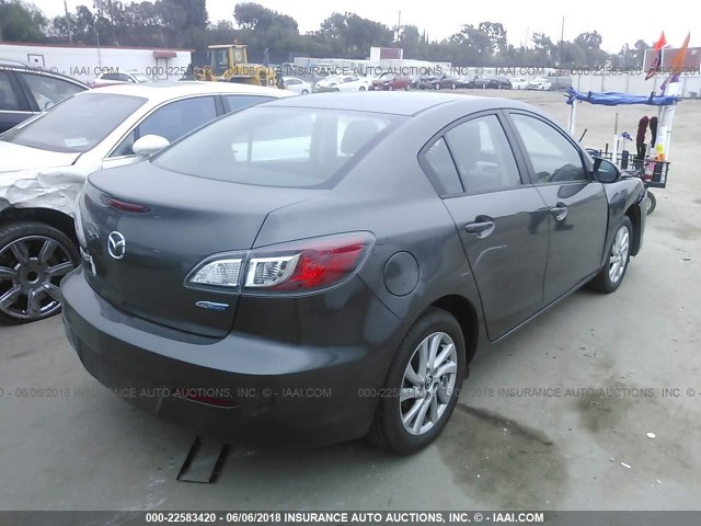 JM1BL1VP6D1734895 - 2013 MAZDA 3 I GRAY photo 4