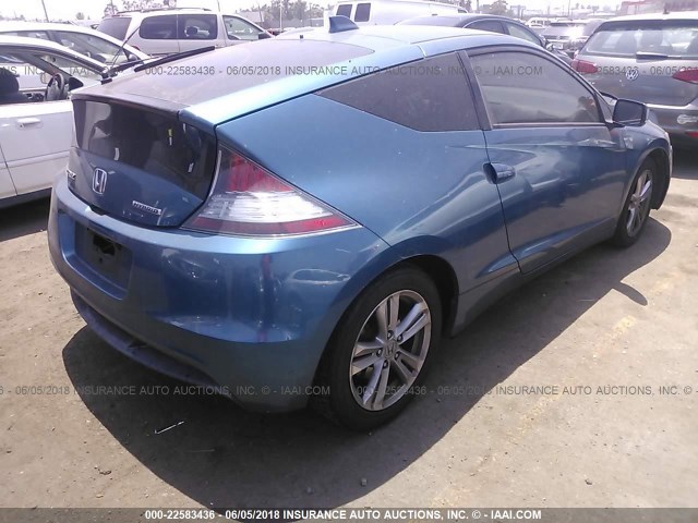 JHMZF1D69CS000886 - 2012 HONDA CR-Z EX BLUE photo 4