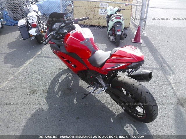 JKAEX8B14GDA25554 - 2016 KAWASAKI EX300 B RED photo 3