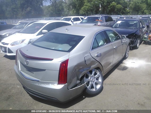 1G6AB5RA4D0151617 - 2013 CADILLAC ATS LUXURY GOLD photo 4