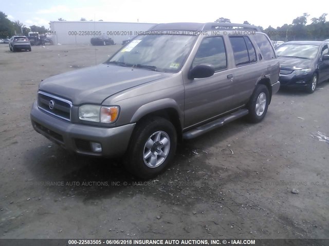 JN8DR09Y02W747540 - 2002 NISSAN PATHFINDER LE/SE GOLD photo 2