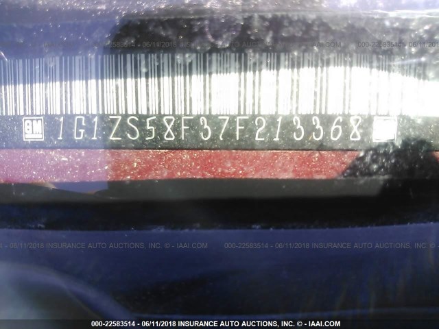 1G1ZS58F37F213368 - 2007 CHEVROLET MALIBU LS BURGUNDY photo 9