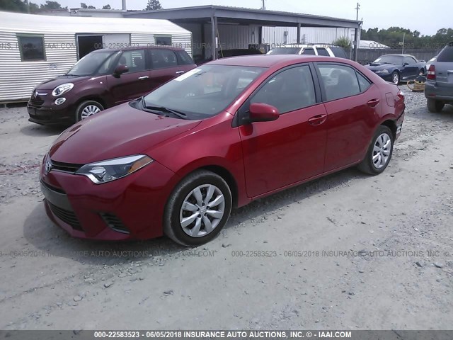 2T1BURHE7GC700387 - 2016 TOYOTA COROLLA L/LE/LE PLS/PRM/S/S PLS RED photo 2