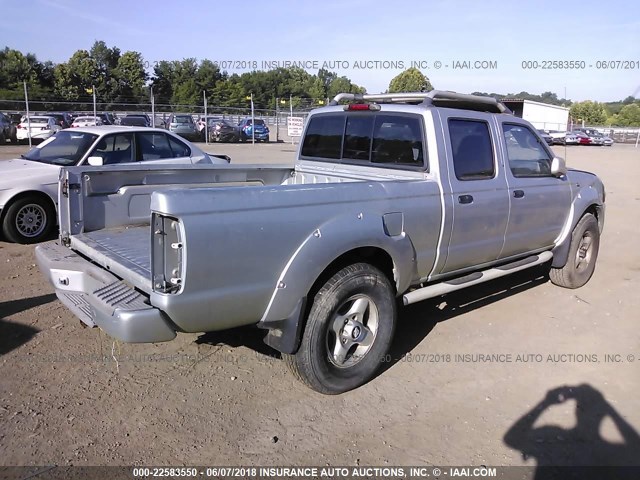 1N6ED29Y92C349672 - 2002 NISSAN FRONTIER CREW CAB XE/CREW CAB SE SILVER photo 4