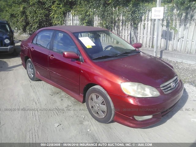 1NXBR32E73Z155811 - 2003 TOYOTA COROLLA CE/LE/S RED photo 1