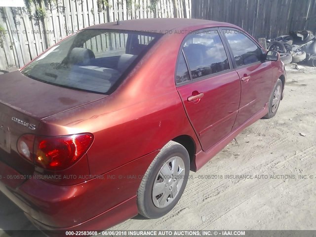 1NXBR32E73Z155811 - 2003 TOYOTA COROLLA CE/LE/S RED photo 4