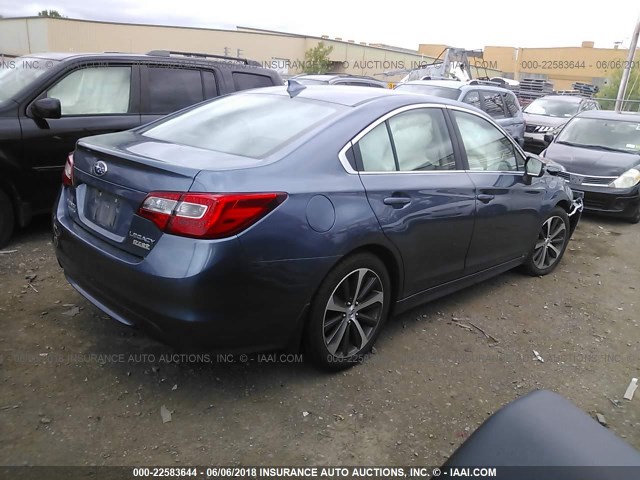 4S3BNAJ60G3003377 - 2016 SUBARU LEGACY 2.5I LIMITED Light Blue photo 4