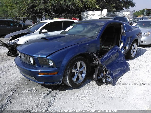 1ZVFT82H275368516 - 2007 FORD MUSTANG GT BLUE photo 2
