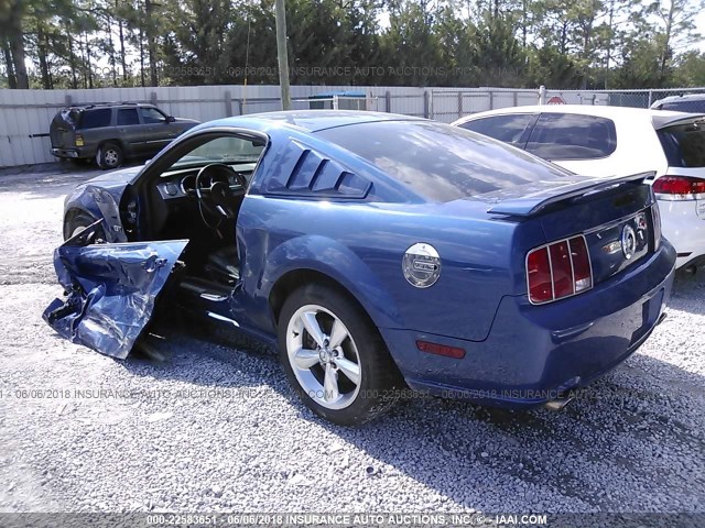 1ZVFT82H275368516 - 2007 FORD MUSTANG GT BLUE photo 3