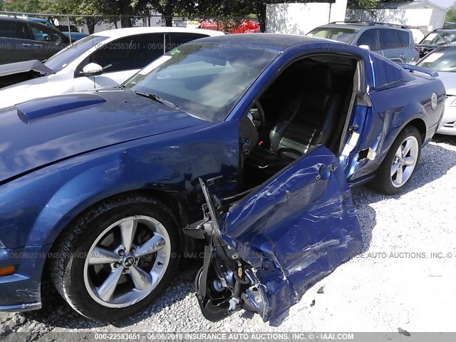 1ZVFT82H275368516 - 2007 FORD MUSTANG GT BLUE photo 6