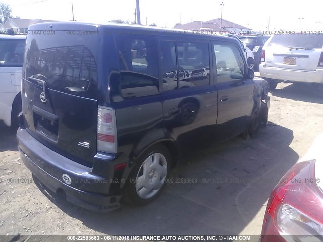 JTLKT324454018507 - 2005 TOYOTA SCION XB Dark Blue photo 4