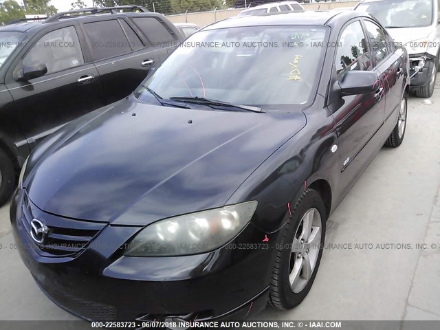 JM1BK123341151463 - 2004 MAZDA 3 S BLACK photo 2