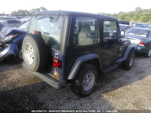 1J4FY19S4VP508722 - 1997 JEEP WRANGLER / TJ SPORT BLUE photo 4