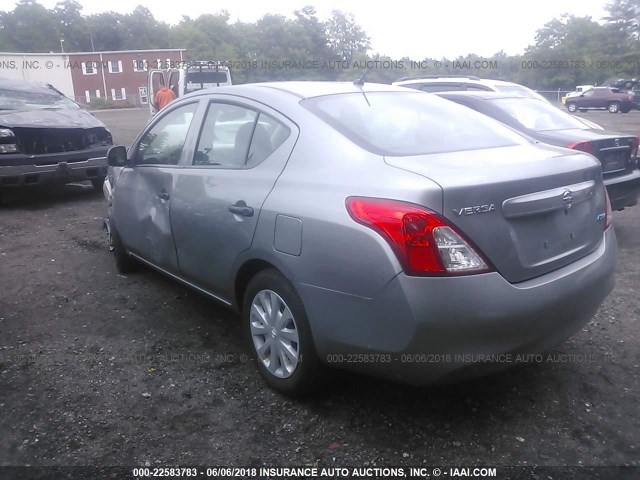 3N1CN7AP9CL826178 - 2012 NISSAN VERSA S/SV/SL SILVER photo 3