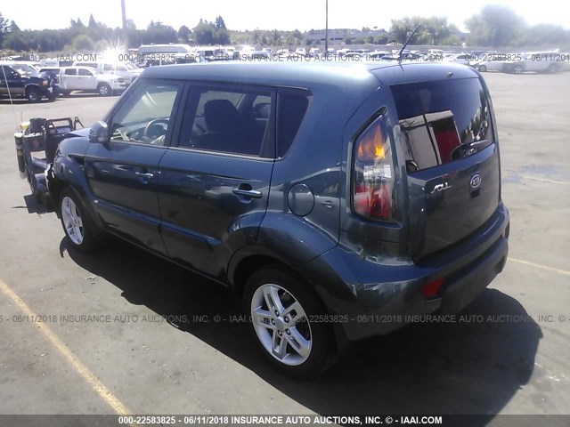 KNDJT2A27B7223119 - 2011 KIA SOUL +/!/SPORT BLUE photo 3