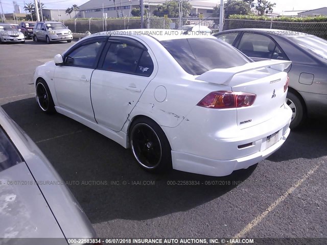 JA3AU26U29U020074 - 2009 MITSUBISHI LANCER ES/ES SPORT WHITE photo 3