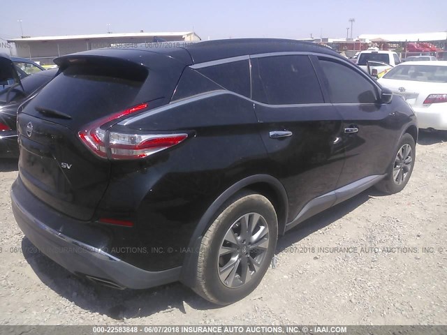 5N1AZ2MG4FN245792 - 2015 NISSAN MURANO S/SL/SV/PLATINUM BLACK photo 4