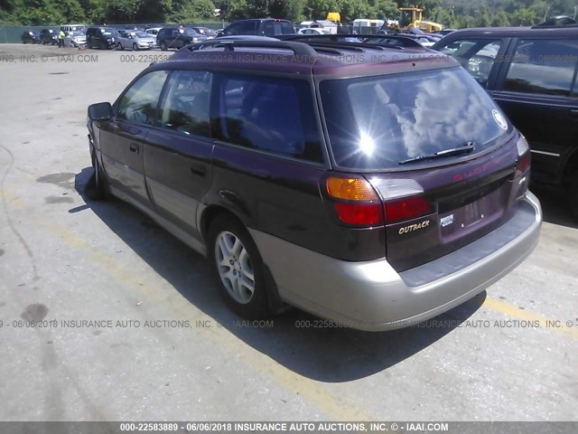 4S3BH6755Y7619623 - 2000 SUBARU LEGACY OUTBACK AWP 栗色 照片 3