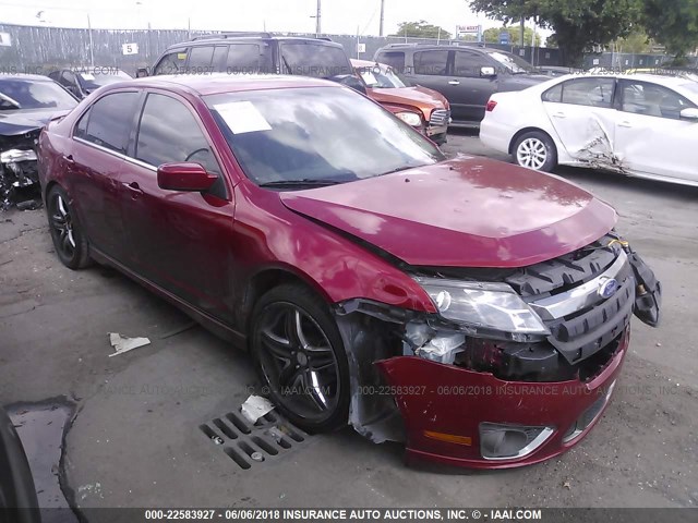 3FAHP0KC7BR290185 - 2011 FORD FUSION SPORT RED photo 1