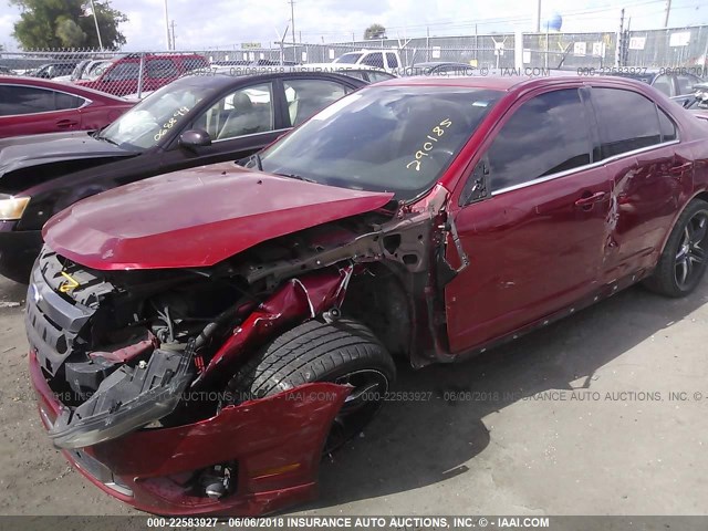 3FAHP0KC7BR290185 - 2011 FORD FUSION SPORT RED photo 6