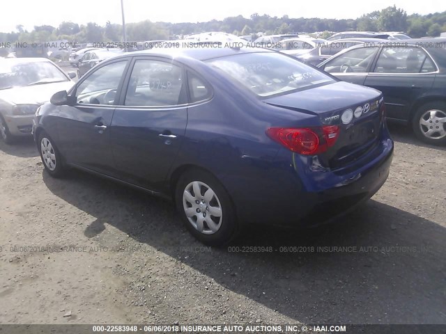 KMHDU46DX7U232899 - 2007 HYUNDAI ELANTRA GLS/SE/LIMITED BLUE photo 3