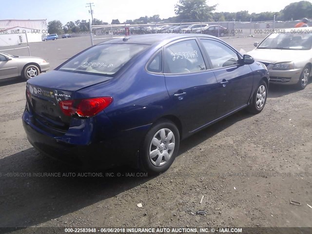 KMHDU46DX7U232899 - 2007 HYUNDAI ELANTRA GLS/SE/LIMITED BLUE photo 4