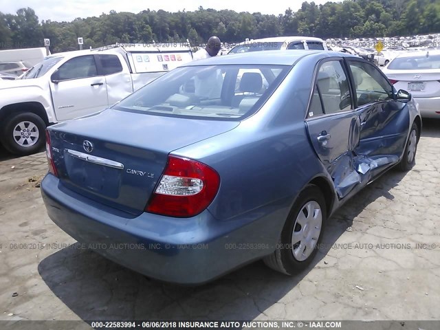 4T1BE32K44U904972 - 2004 TOYOTA CAMRY LE/XLE/SE BLUE photo 4