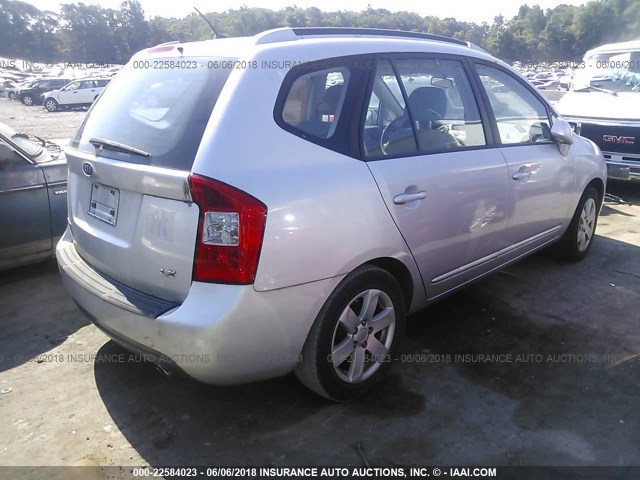 KNAFG525977078397 - 2007 KIA RONDO LX/EX SILVER photo 4