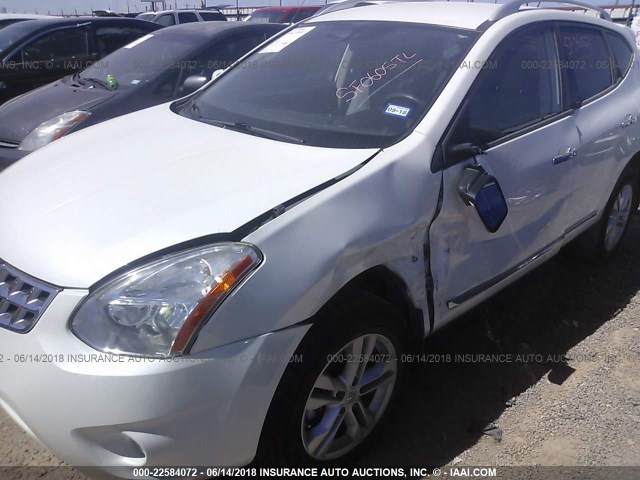 JN8AS5MT6DW009423 - 2013 NISSAN ROGUE S/SV WHITE photo 6