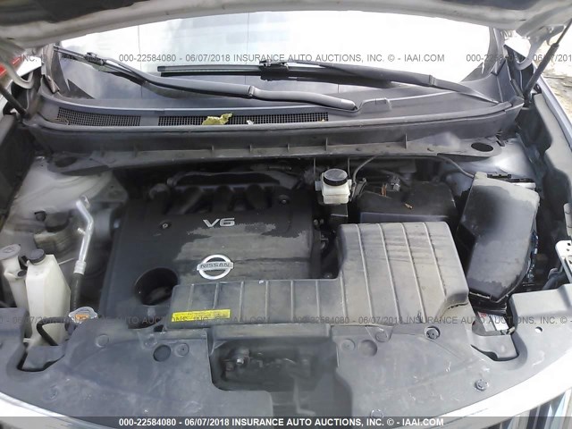 JN8AZ18W79W208335 - 2009 NISSAN MURANO S/SL/LE SILVER photo 10