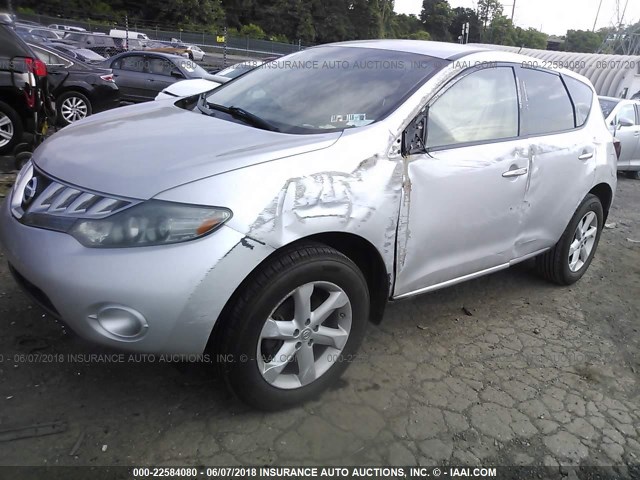 JN8AZ18W79W208335 - 2009 NISSAN MURANO S/SL/LE SILVER photo 2