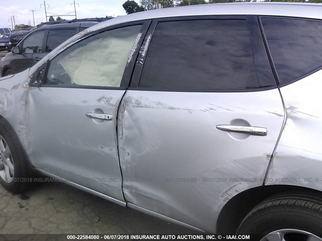 JN8AZ18W79W208335 - 2009 NISSAN MURANO S/SL/LE SILVER photo 6