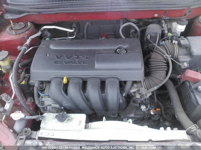 2T1KR32E14C218341 - 2004 TOYOTA COROLLA MATRIX XR RED photo 10