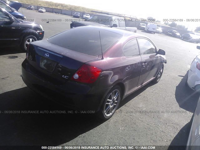 JTKDE177250043864 - 2005 TOYOTA SCION TC 勃艮第红 照片 4