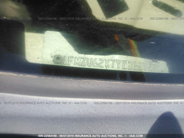 1FMZU62X7YZB63157 - 2000 FORD EXPLORER XLS BLACK photo 9