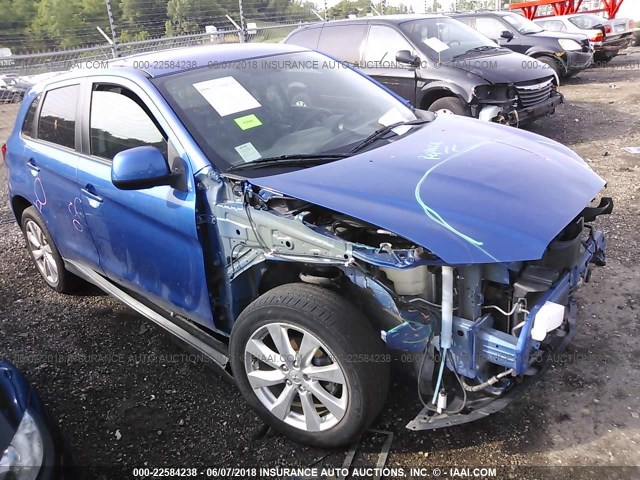 4A4AR3AU2FE014161 - 2015 MITSUBISHI OUTLANDER SPORT ES BLUE photo 1