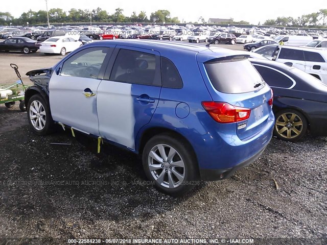 4A4AR3AU2FE014161 - 2015 MITSUBISHI OUTLANDER SPORT ES BLUE photo 3