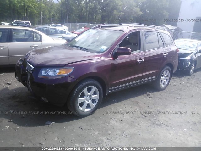 5NMSH73E87H055842 - 2007 HYUNDAI SANTA FE SE/LIMITED MAROON photo 2