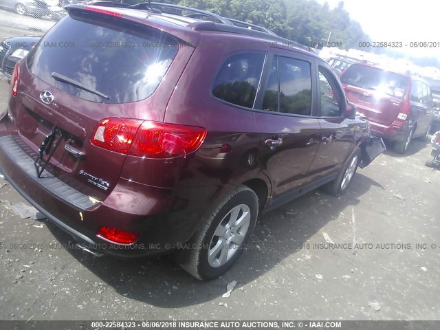 5NMSH73E87H055842 - 2007 HYUNDAI SANTA FE SE/LIMITED MAROON photo 4