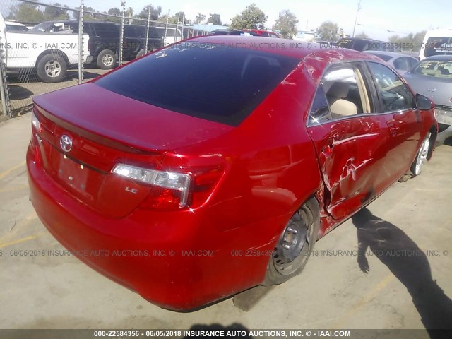 4T1BF1FK1DU663223 - 2013 TOYOTA CAMRY L/SE/LE/XLE 红色 照片 4