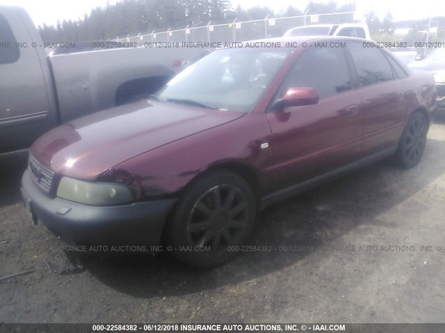 WAUDC68D01A142845 - 2001 AUDI A4 1.8T QUATTRO MAROON photo 2