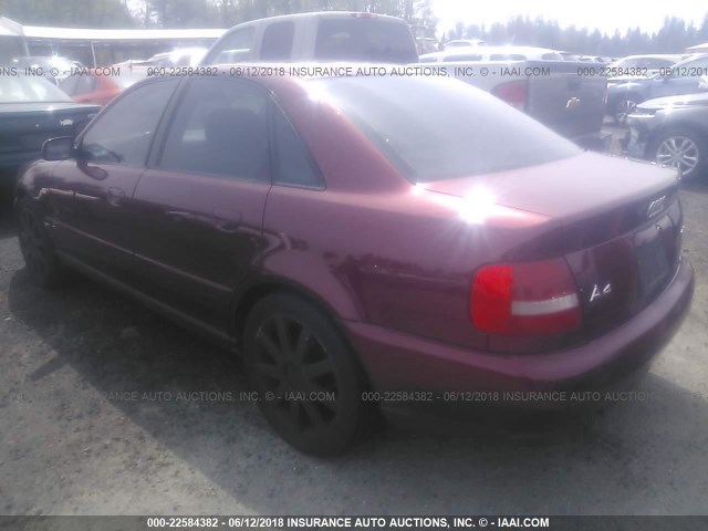 WAUDC68D01A142845 - 2001 AUDI A4 1.8T QUATTRO MAROON photo 3