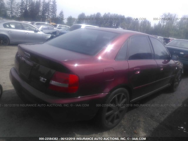 WAUDC68D01A142845 - 2001 AUDI A4 1.8T QUATTRO MAROON photo 4