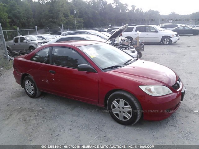 1HGEM21195L013690 - 2005 HONDA CIVIC DX VP RED photo 1